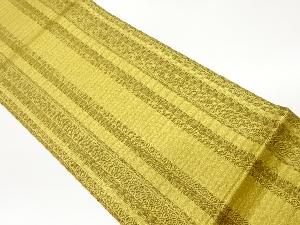 紙布金通し縞に幾何学模様織出し全通袋帯